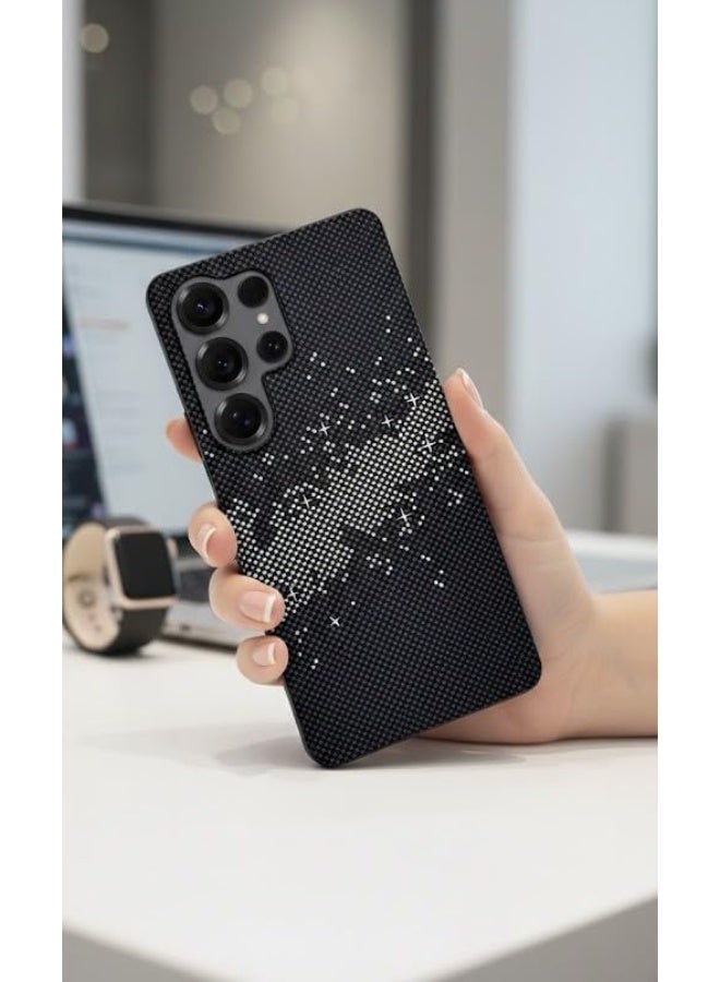 فوني Phoni Ultra Slim Magnetic Case for Samsung Galaxy S25 Ultra, MagSafe-Compatible Magnetic Case, Thin Lightweight Design, Carbon Fiber Style, Raised Camera Protection (Glacier Azure – Blue Carbon) - Image 2